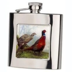 Bisley 6oz Square Pheasant Flask -Outdoor Clothing Store bisley 6oz square pheasant flask 4 20883 p