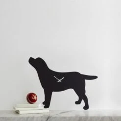 BLACK LABRADOR CLOCK WITH WAGGING TAIL