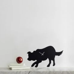 BORDER COLLIE CLOCK WITH WAGGING TAIL
