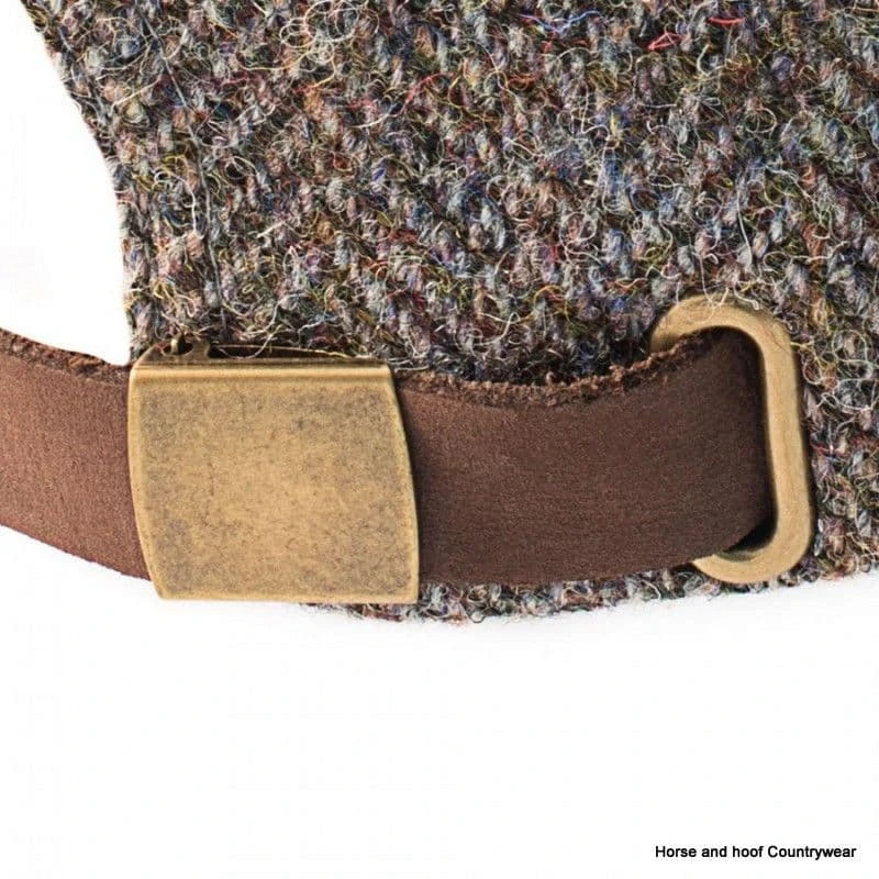 Heather Hats Glencairn Harris Tweed Leather Peak Baseball Cap - Green 6 Heather Hats Glencairn Harris Tweed Leather Peak Baseball Cap - Green - Image 4