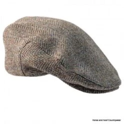Heather Hats Highland Harris Tweed Flat Cap - Dark Green