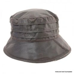 Heather Hats Isobel Ladies Ruched Wax Hat - Brown -Outdoor Clothing Store heather hats isobel ladies ruched wax hat brown 3 73271 p