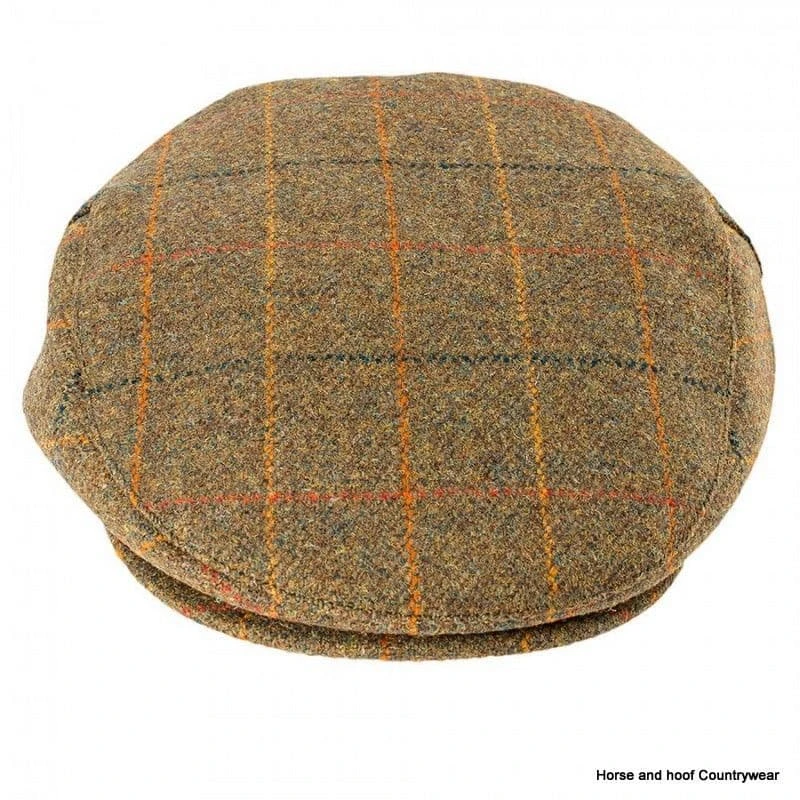 Heather Hats Kinloch Waterproof British Tweed Cap - Brown/Orange Check 4 Heather Hats Kinloch Waterproof British Tweed Cap - Brown/Orange Check - Image 2