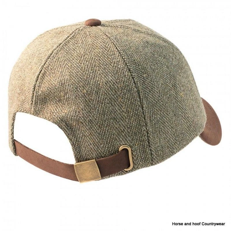 Heather Hats Valley Derby Tweed Leather Peak Baseball Cap - Light Green 6 Heather Hats Valley Derby Tweed Leather Peak Baseball Cap - Light Green - Image 4
