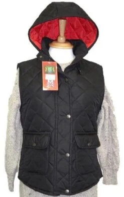 Hunter Outdoor Barley Quilted Gilet - Black With Red Liner