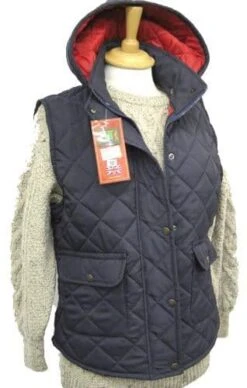 Hunter Outdoor Barley Quilted Gilet - Navy Blue With Red Liner -Outdoor Clothing Store hunter outdoor barley quilted gilet navy blue with red liner 3 17517 p