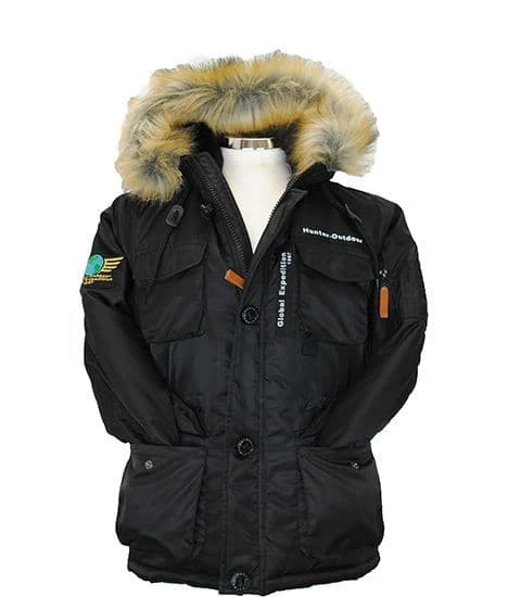 Hunter Outdoor Childrens Parka Jacket - Black 2 Hunter Outdoor Childrens Parka Jacket - Black