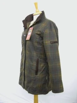 Hunter Outdoor Heritage Deluxe Ladies Fitted Wax Cotton Jacket - Brown Tartan