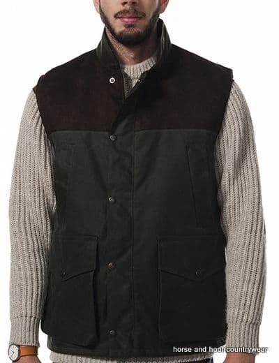 Hunter Outdoor Town & Country 100% Wax Cotton Shooting Gilet - Antique Olive 6 Hunter Outdoor Town & Country 100% Wax Cotton Shooting Gilet - Antique Olive - Image 4