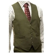 Olive Moleskin Waistcoat By Wathen Gardiner 5 Olive Moleskin Waistcoat By Wathen Gardiner - Image 3