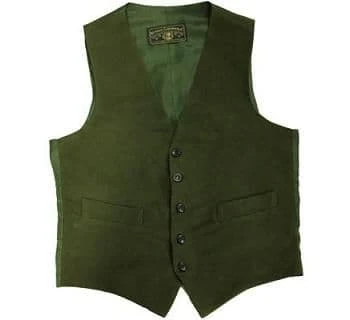 Olive Moleskin Waistcoat By Wathen Gardiner 7 Olive Moleskin Waistcoat By Wathen Gardiner - Image 5