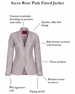 Welligogs Ascot Fitted Jacket - Rose Pink 9 Welligogs Ascot Fitted Jacket - Rose Pink -Outdoor Clothing Store welligogs ascot fitted jacket rose pink 4 138972 p