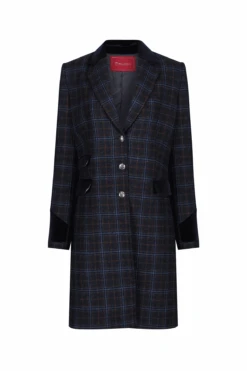 Welligogs Demelza Coat -Blue/Tan Check