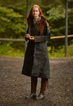 Welligogs Eleanor Long Coat - Navy / Tan -Outdoor Clothing Store welligogs eleanor long coat navy tan colour black size size 8 xs 3 124872 p