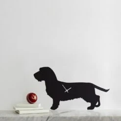 WIRED HAIRED DACHSHUND CLOCK WITH WAGGING TAIL